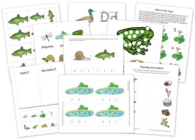 Pond Life Preschool Pack ~ Free Preschool Printables